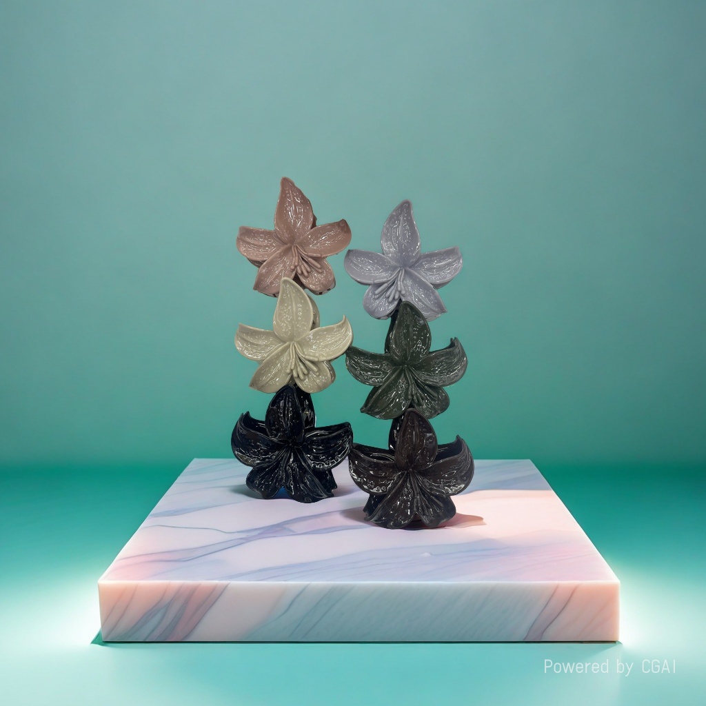 Ceramic flower-shaped shark-shaped clips, hairpins, women's fashionable styling pins, nail art accessories Application Scenario
