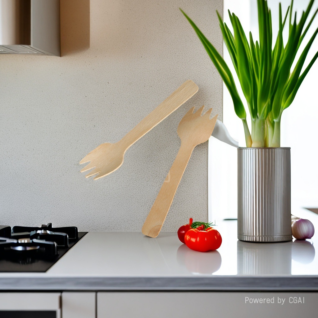 Jiehao Factory direct sales of disposable wooden spoons and spatulas, ice cream spoons and wooden forks, Chinese Dream Specification image
