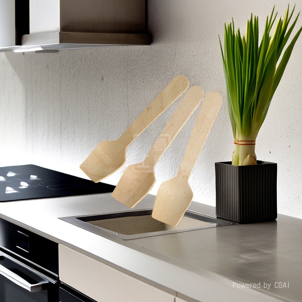 Jiehao Factory direct sales of disposable wooden spoons and spatulas, ice cream spoons and wooden forks, Chinese Dream Application Scenario