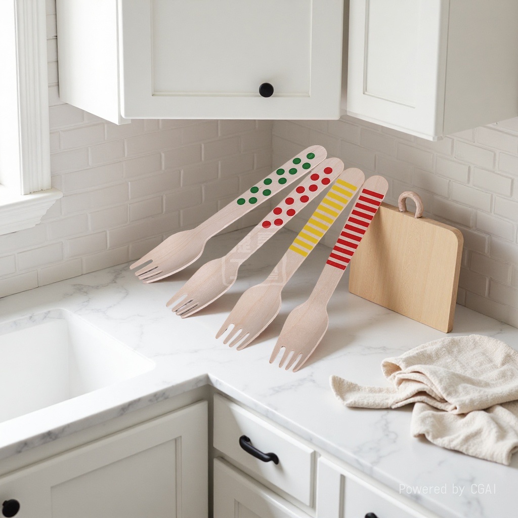 Printed disposable tableware, portable wooden forks for outdoor travel, disposable forks for restaurants, wooden fork manufacturer wholesale 135019498