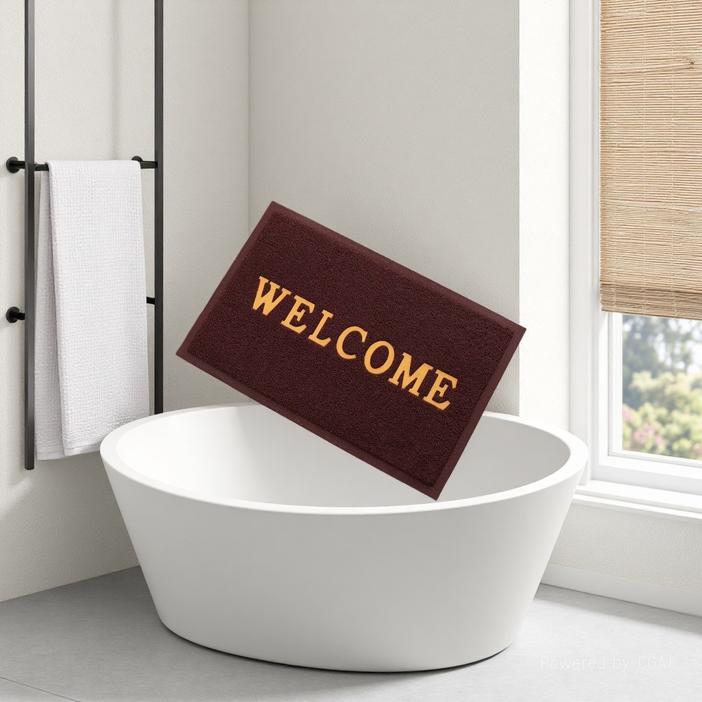 Factory direct sales of English brushed door entrance, welcome to the door, anti-slip and waterproof foot mat 38*58cm Application Scenario