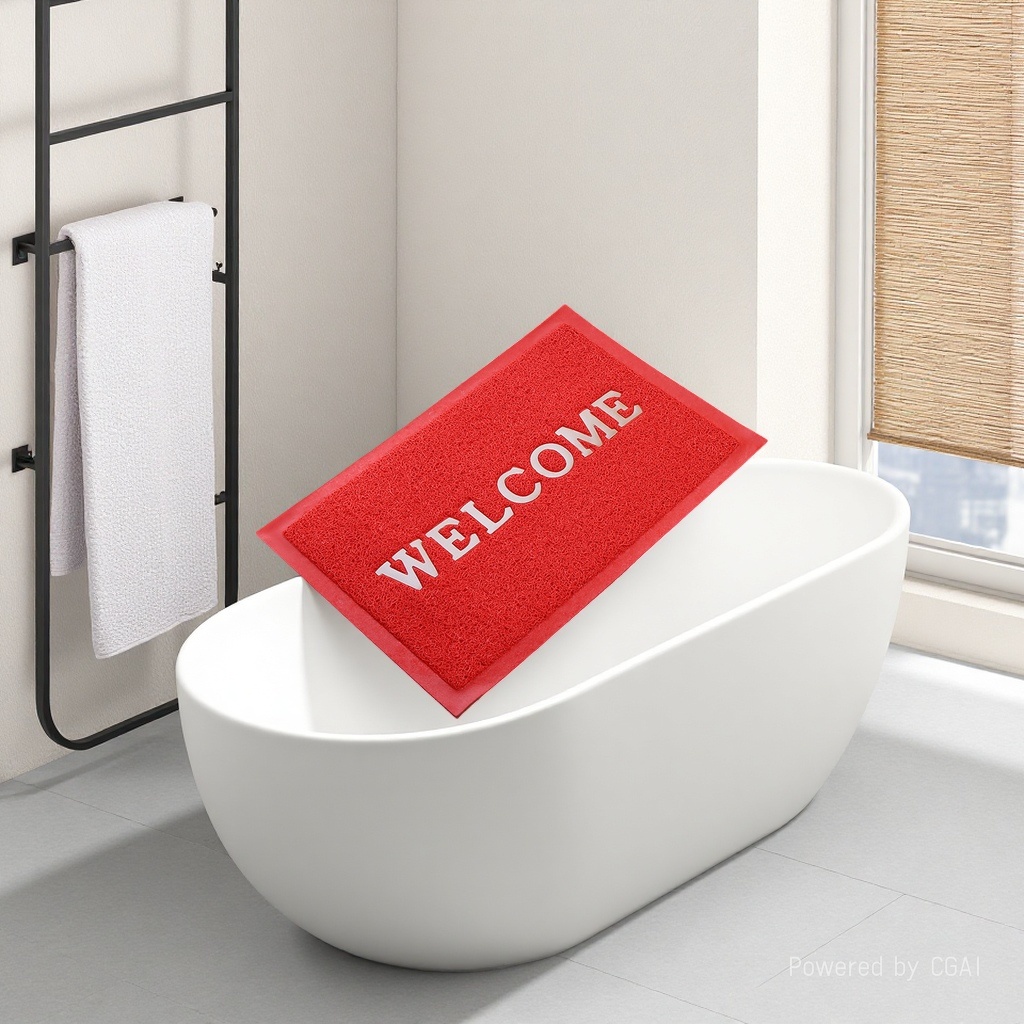 Factory direct sales of English brushed door entrance, welcome to the door, anti-slip and waterproof foot mat 38*58cm Specification image