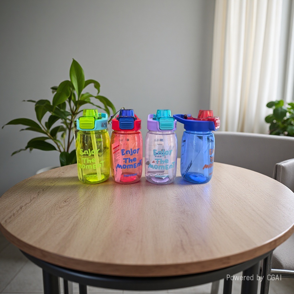 Colorful, simple, pop-up lid safety lock portable sports cup 500MLPC children's cartoon space cup details Picture