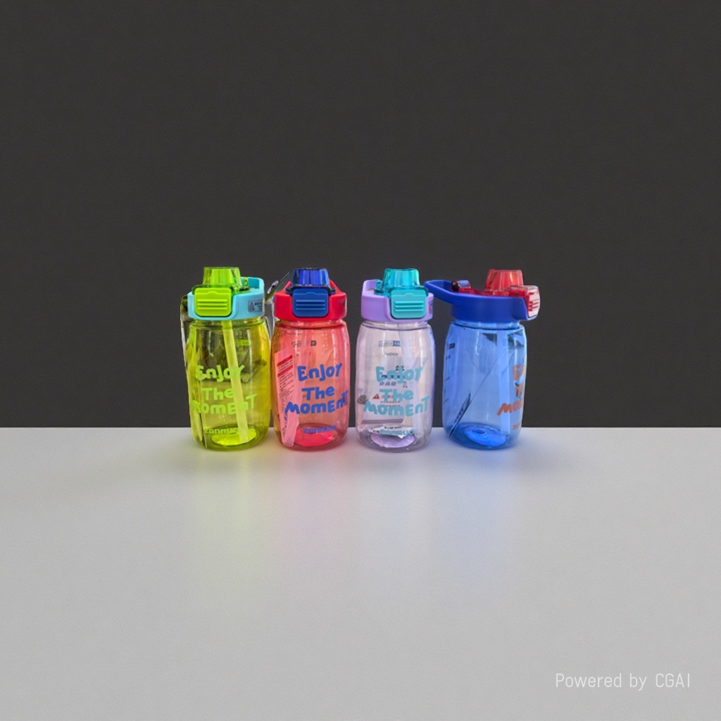 Colorful, simple, pop-up lid safety lock portable sports cup 500MLPC children's cartoon space cup Item Picture