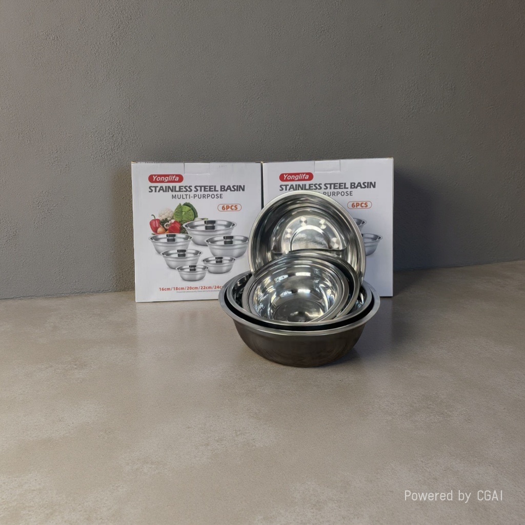 Thick and foldable stainless steel large basin for washing hair and face, household stainless steel basin