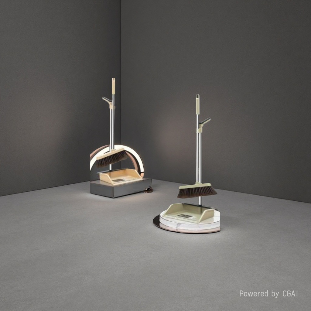 Standing broom and dustpan set, household broom, broom handle set, flat wire Application Scenario