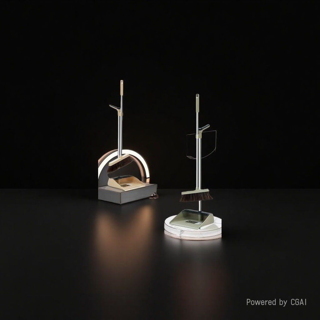 Standing broom and dustpan set, household broom set, broom set with flat silk combination Application Scenario