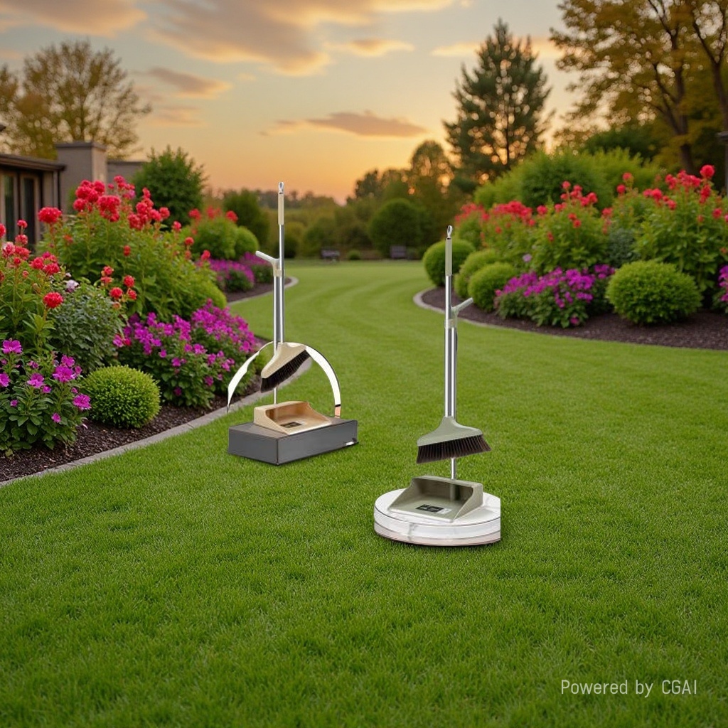 Standing broom and dustpan set, household broom, broom handle, cleaning tools, broom set, tip