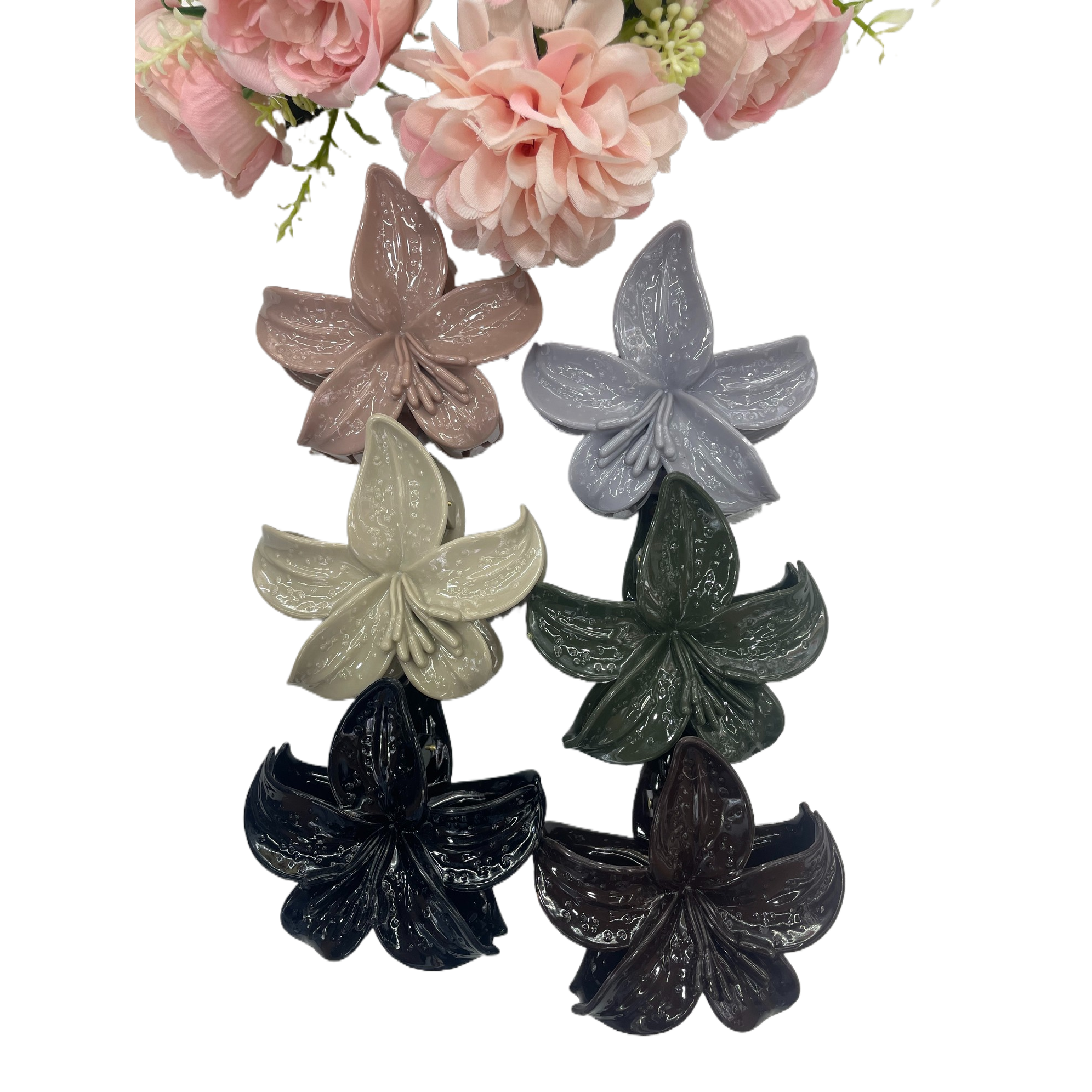 Ceramic flower-shaped shark-shaped clips, hairpins, women's fashionable styling pins, nail art accessories Item Picture