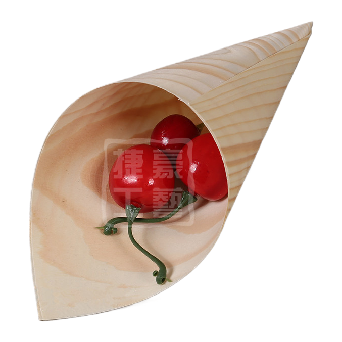 Japanese and Korean creative wooden ice cream cone coffee shop disposable snack packaging wooden veneer egg roll container ice cream packaging 135704884 Item Picture