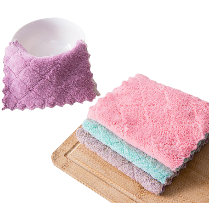 25*25cm dishcloth, absorbent cloth, non-stick scouring pad, kitchen dishcloth, cleaning cloth, table and dish wiping cloth, 143422527 Item Picture