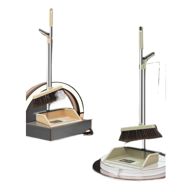 Standing broom and dustpan set, household broom set, bristle broom and broom handle combination Item Picture