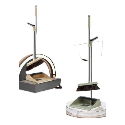 Standing broom and dustpan set, household broom set, broom set with flat silk combination Item Picture