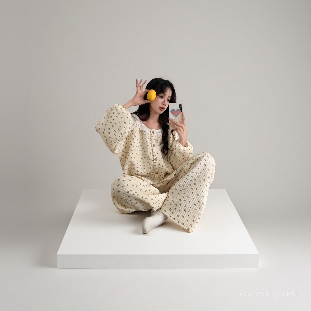 女士家居服实物图
