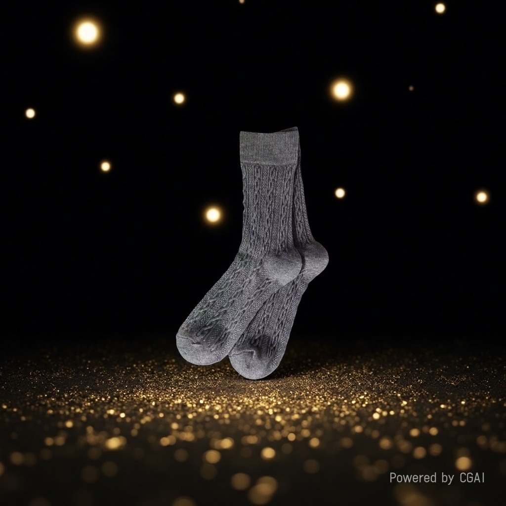 Dui Dui socks, grey knitted socks, khaki student socks, candy-colored women's socks, mid-calf boneless sequined socks Specification image