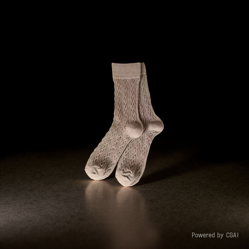 Khaki student socks, knitted textured boneless socks, mid-calf candy-colored women's socks, sequined socks details Picture