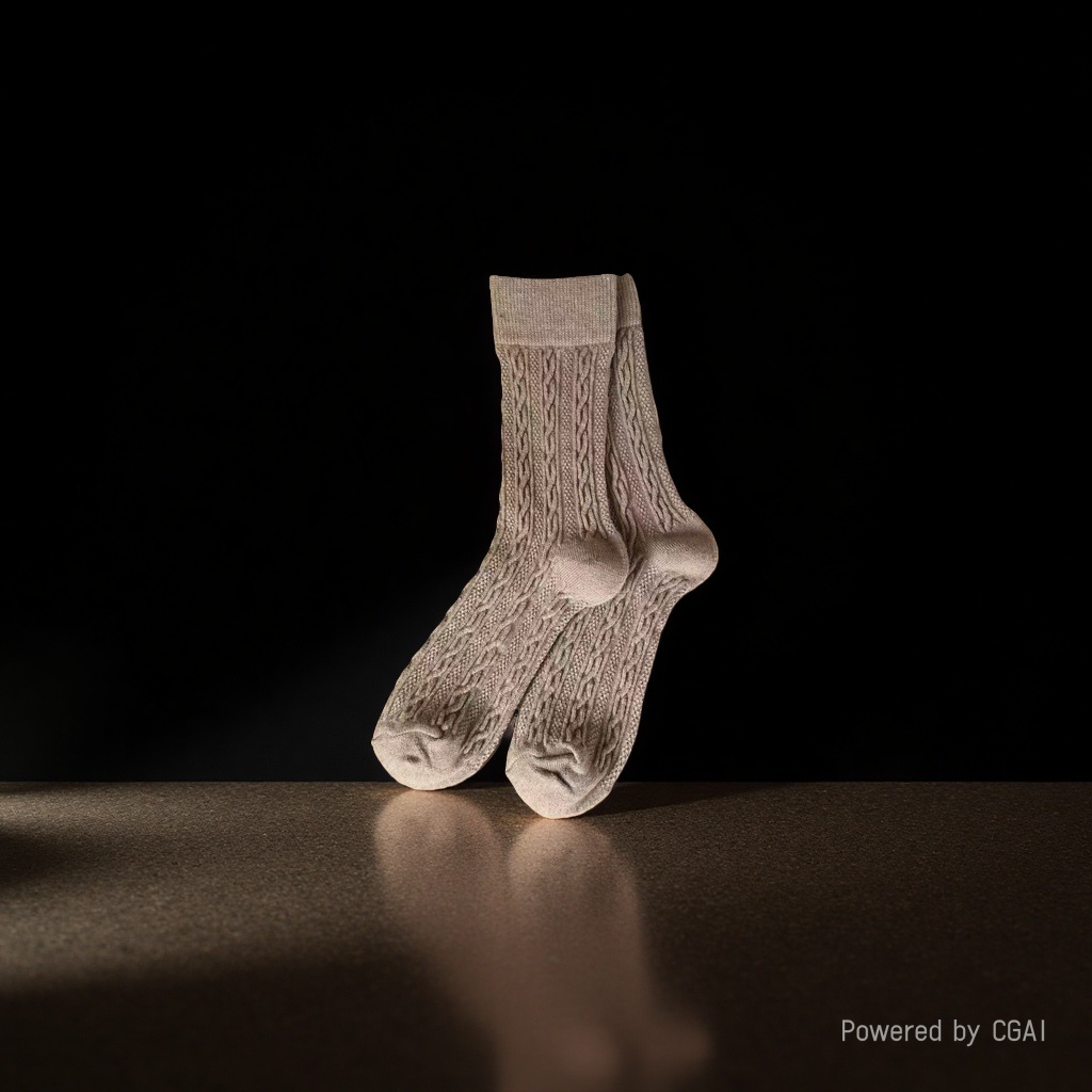 Khaki student socks, knitted textured boneless socks, mid-calf candy-colored women's socks, sequined socks Specification image