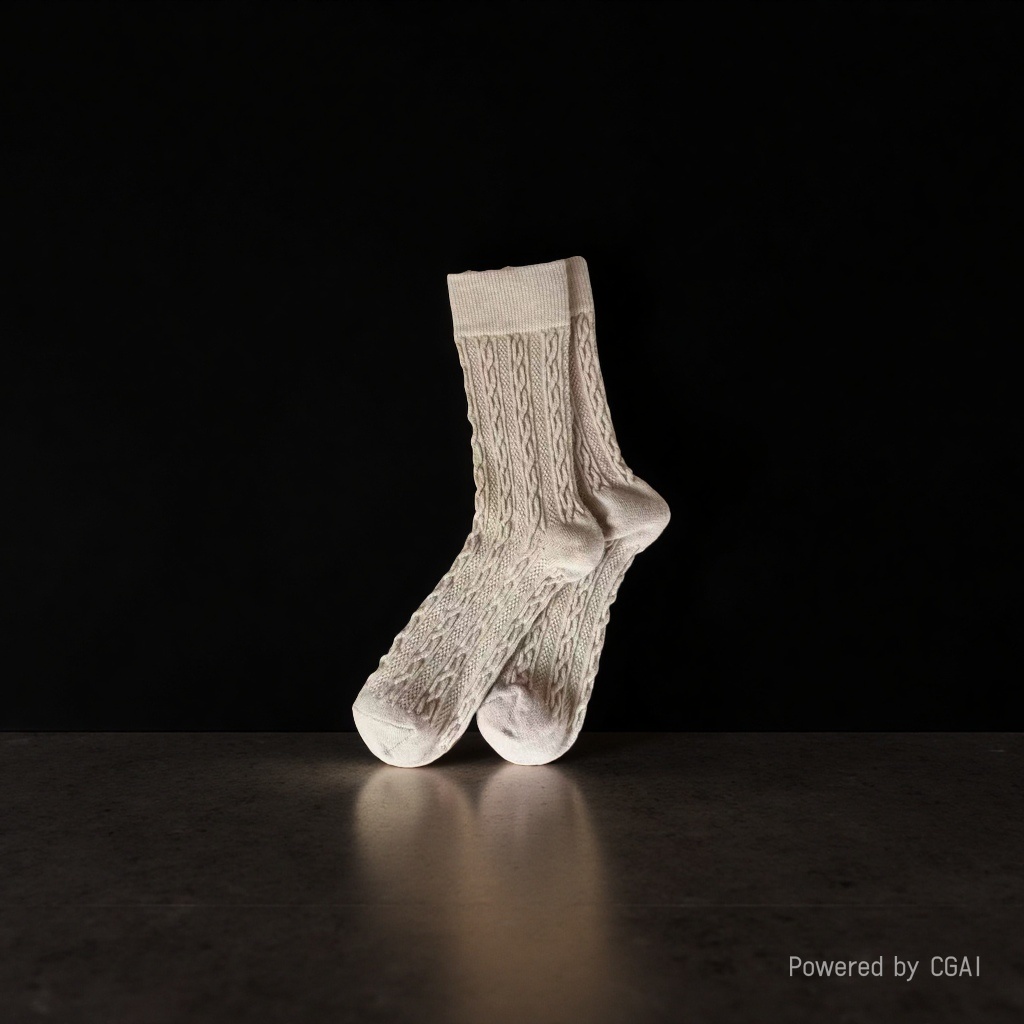 Beige knitted socks are comfortable, breathable and thickened warm socks for daily use Application Scenario