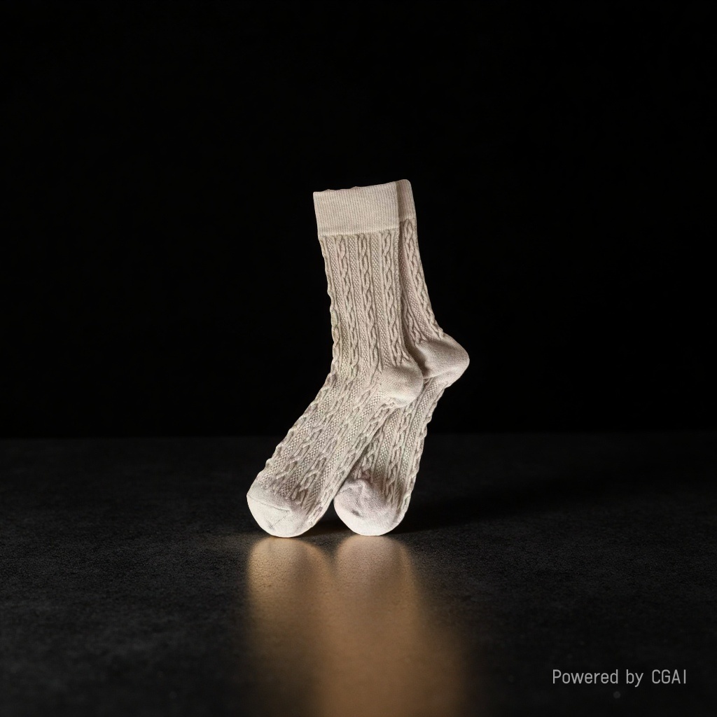 Beige knitted socks are comfortable, breathable and thickened warm socks for daily use Specification image