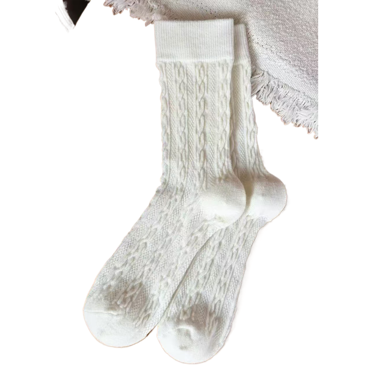 Khaki candy-colored women's socks, mid-calf sequined boneless socks, pile socks 154420082 Item Picture