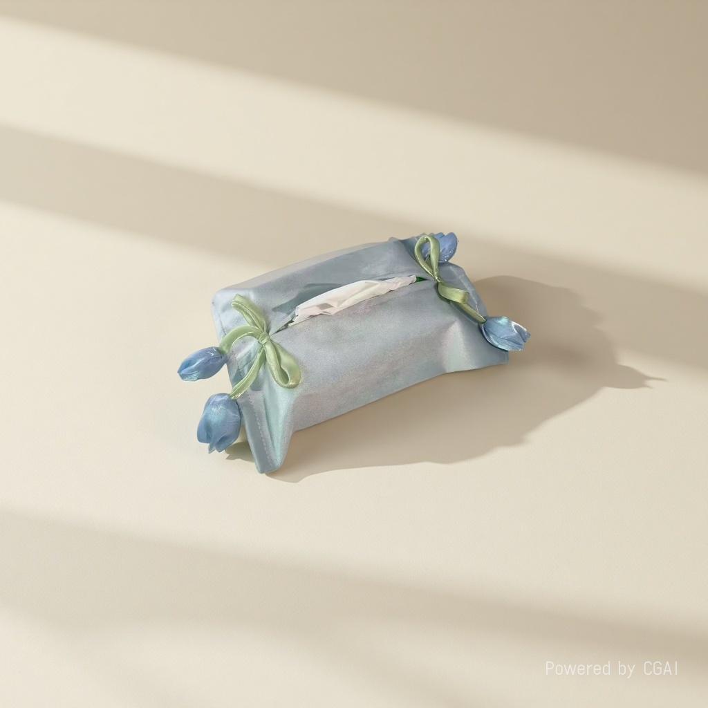 Original tulip flower tissue box, bedroom girl's heart, bow, cute tissue storage bag details Picture