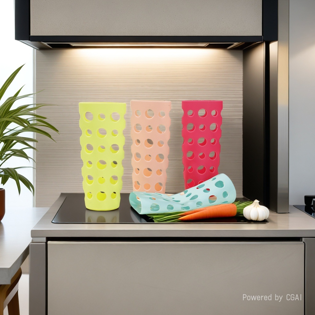 批发玻璃杯防滑套耐热防烫防烫防滑创意镂空食品级硅胶瓶套