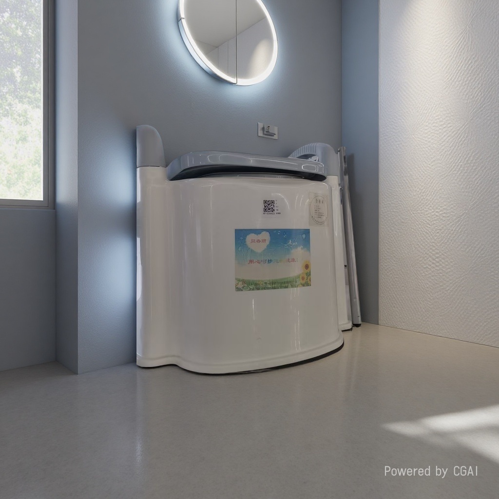 White portable children's toilet, silent football folding toilet, adult toilet ladder toilet details Picture