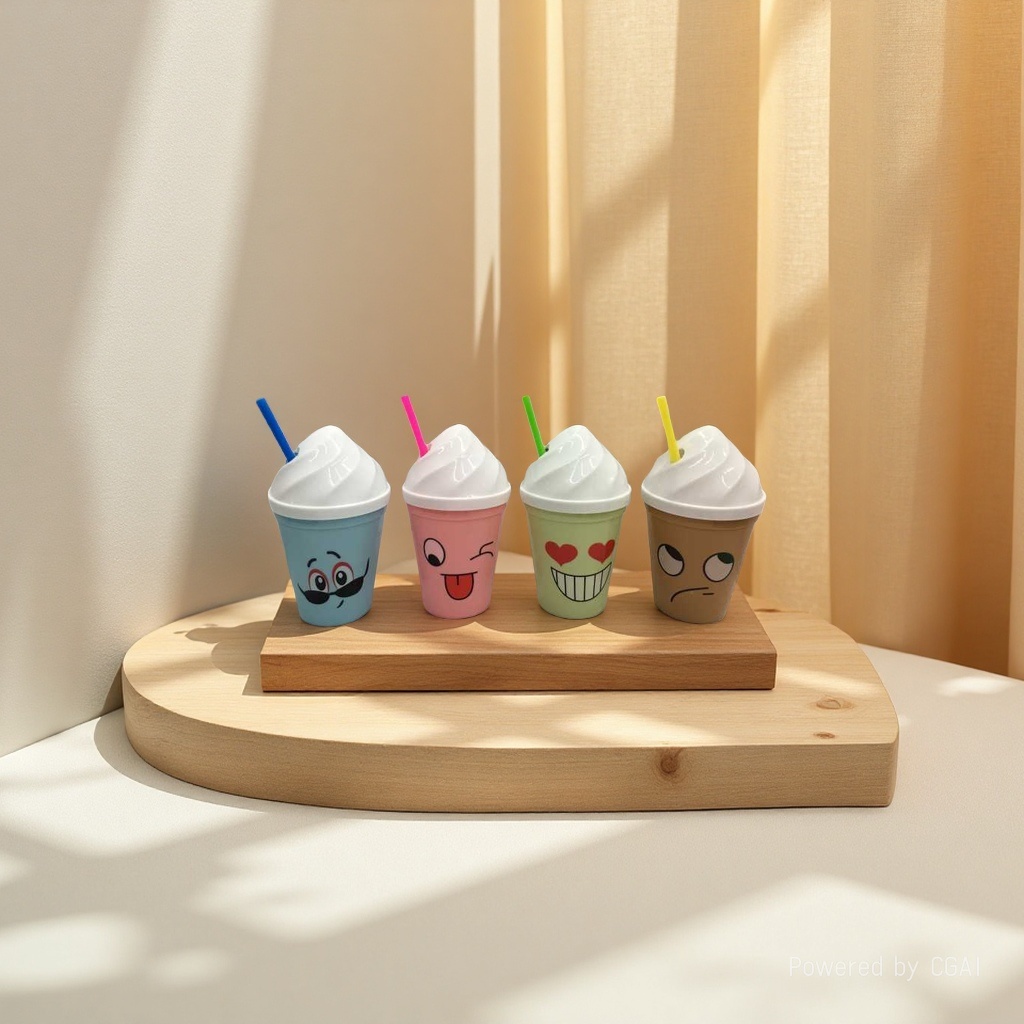Creative ice cream water cup, high-quality plastic cup, colorful ice cream cup. 001-1046111047676 Application Scenario
