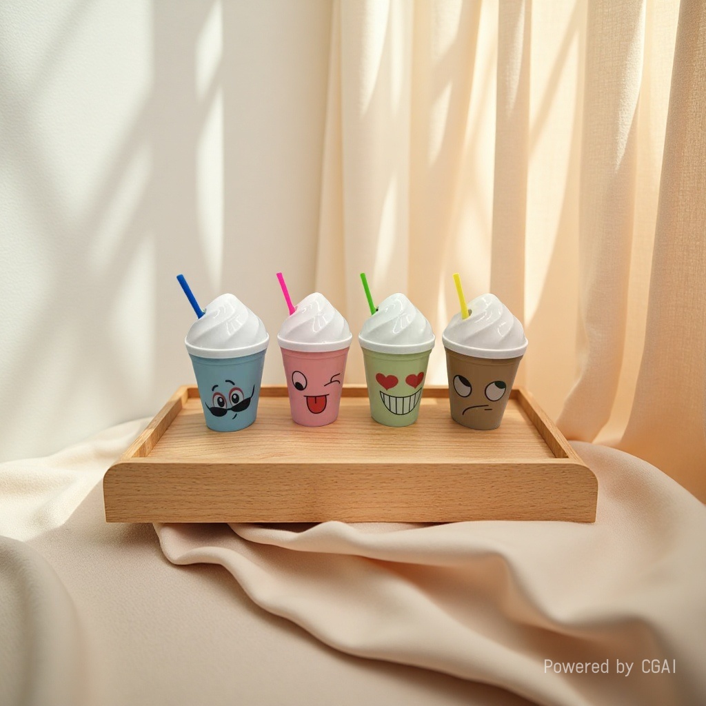 Creative ice cream water cup, high-quality plastic cup, colorful ice cream cup. 001-1046111047676 details Picture