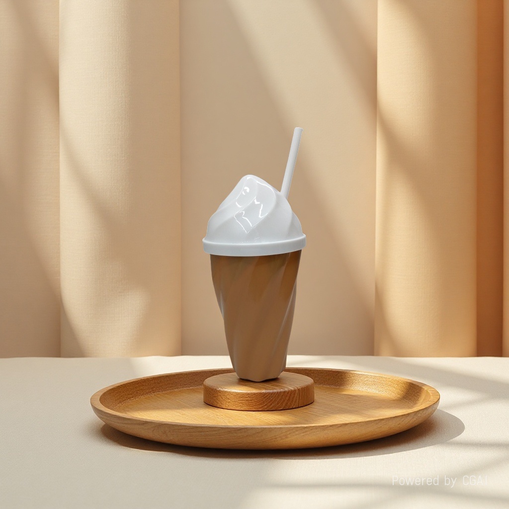 Creative ice cream water cup, high-quality plastic cup, colorful ice cream cup. 001-1046111047676 Specification image