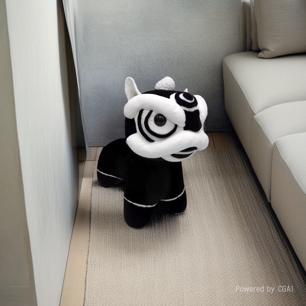Lion dance chair, popular cartoon animal-shaped seat, creative little lion decorative chair for the living room, children's stool details Picture