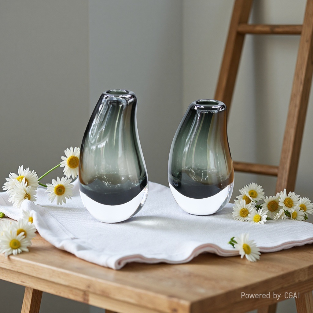 Ceramic ecological bottles, acrylic glass vases, decorative vases, 180ml flower vases, household ornaments details Picture
