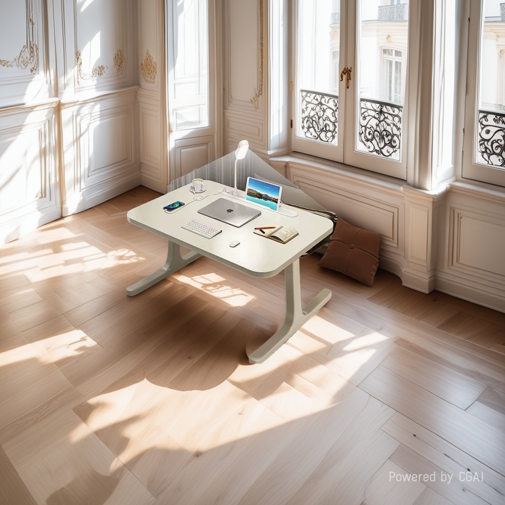Bed computer desk, study desk, foldable computer desk, study desk, dormitory student writing desk, home bedroom lazy desk details Picture