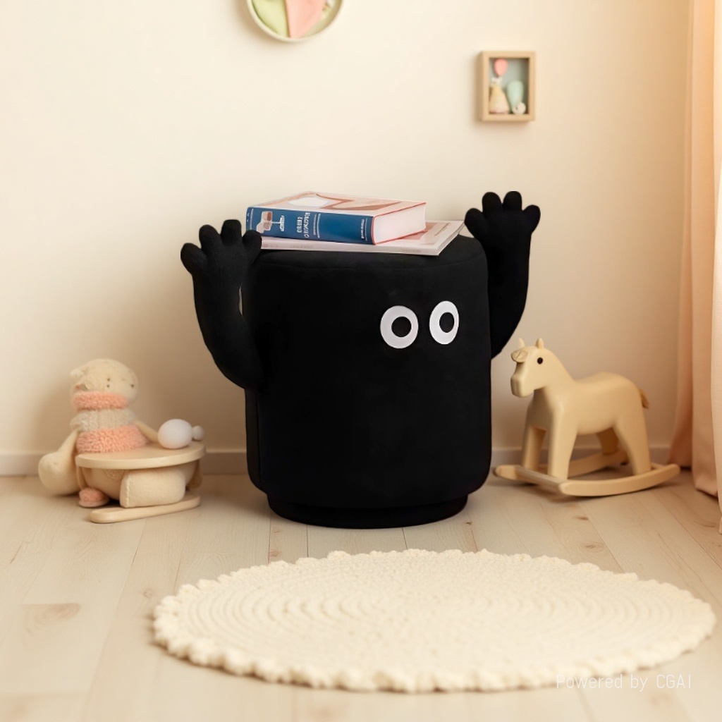 Cute low stools for the living room, creative, sturdy and durable. 2026 new style children's solid wood stools and round stools Specification image