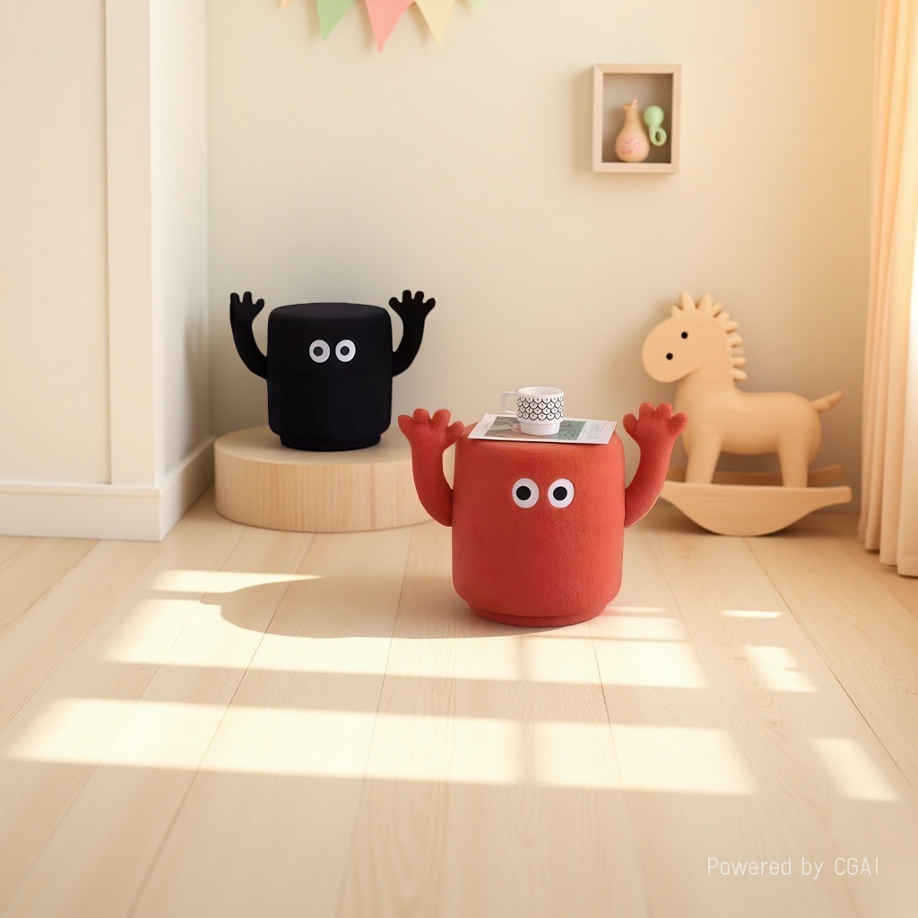 Cute low stools for the living room, creative, sturdy and durable. 2026 new style children's solid wood stools and round stools details Picture