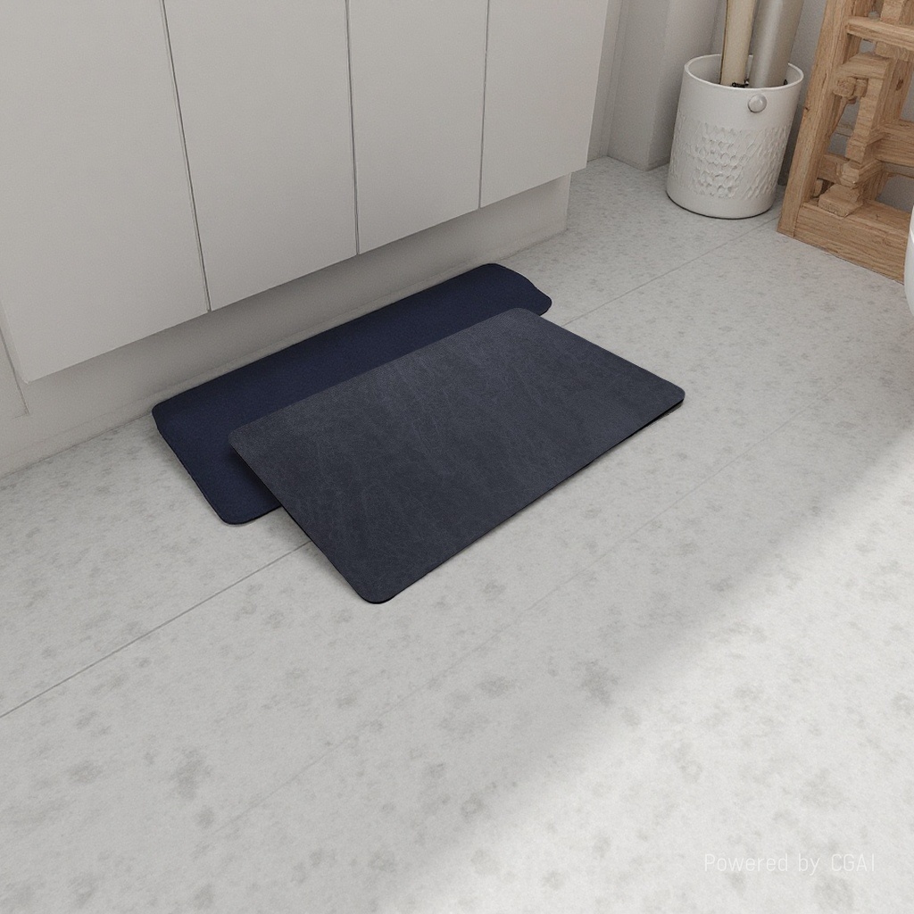 深蓝色丝圈地垫浴室地毯跨境浴缸垫