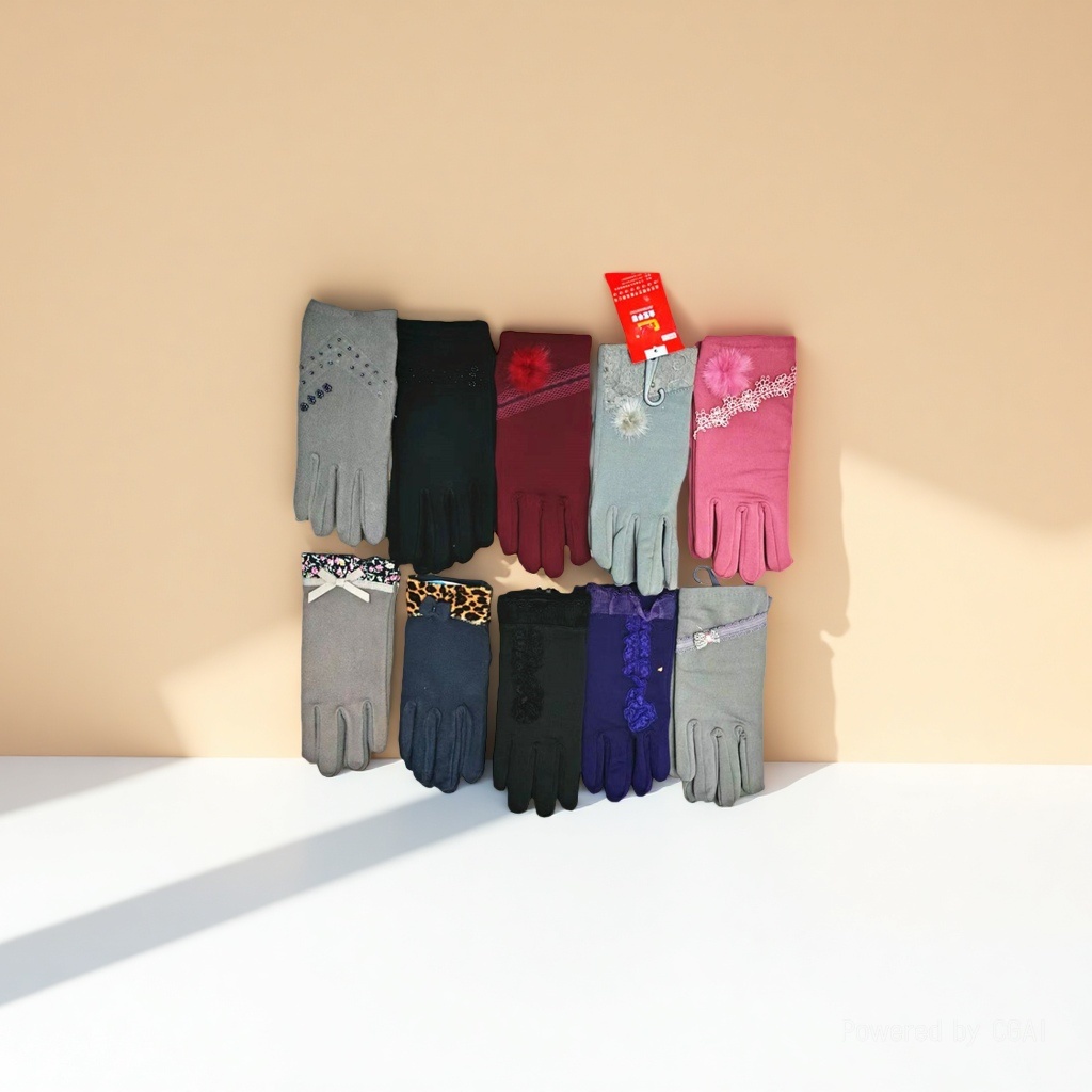 Velvet non-shedding protective gloves for cold protection, outdoor cycling warmth, single-layer fabric, mink pom-pom cycling wholesale 164648463 Specification image