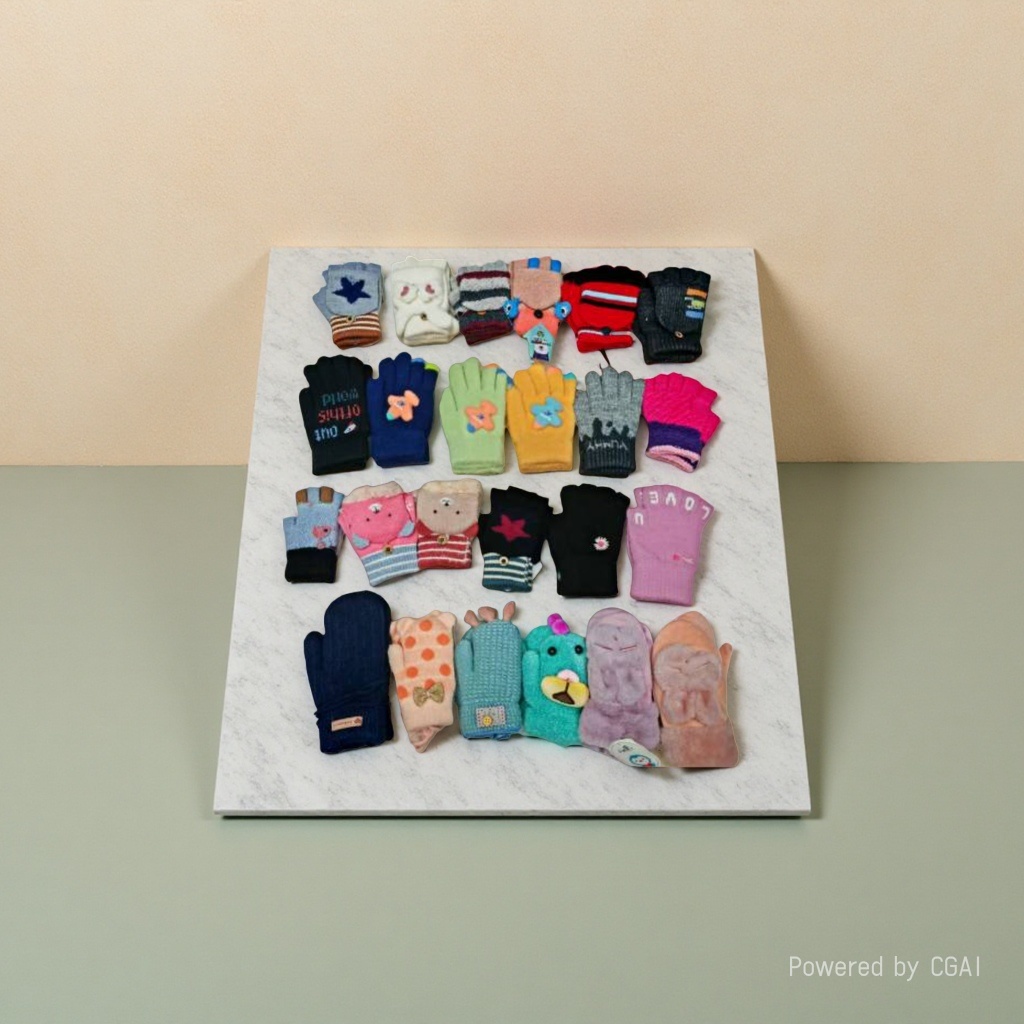 Children's knitted gloves, flip-top finger-exposing warm touch screen gloves, mixed colors and styles, street goods, morning market and night market wholesale. 165608711 details Picture