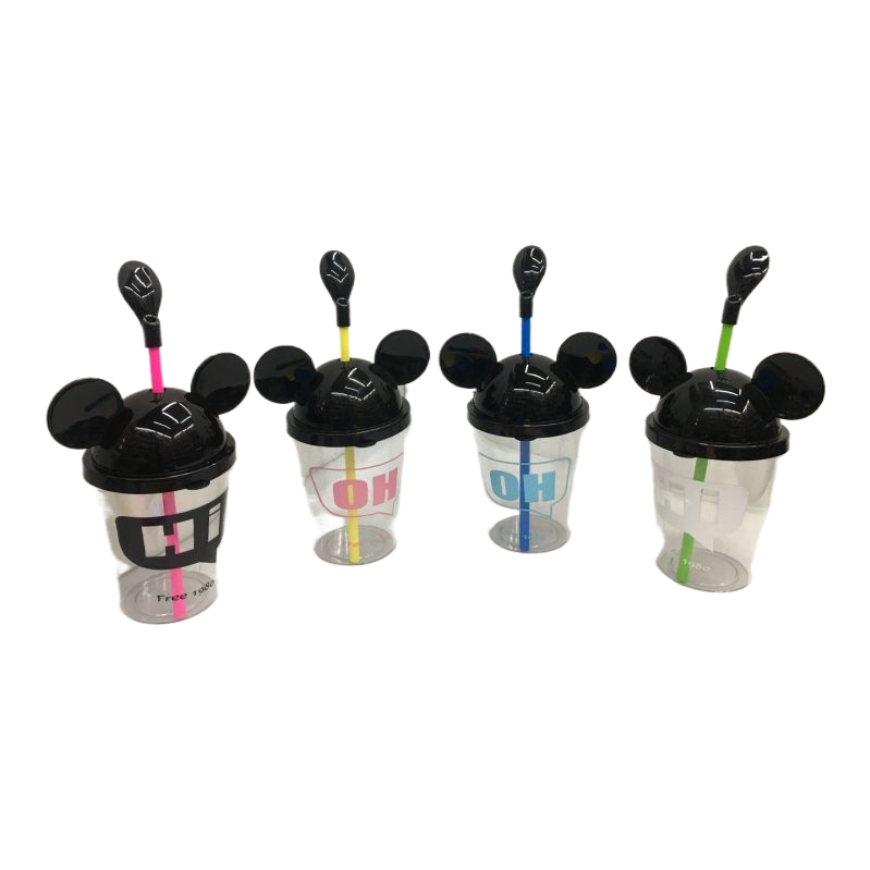 Creative straw, fashionable cake cup, ice cream, popsicles, water cup, cartoon transparent candy, covered cup 001-1040 Item Picture