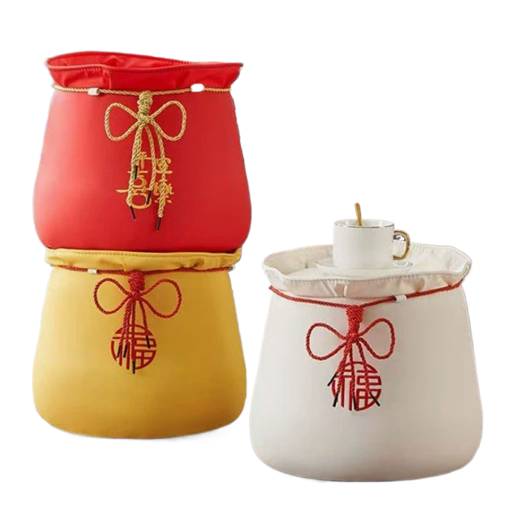 Lucky bag stool, shoe-changing stool, home living room creative seating stool, entrance cartoon stool, cute and festive storage stool Application Scenario