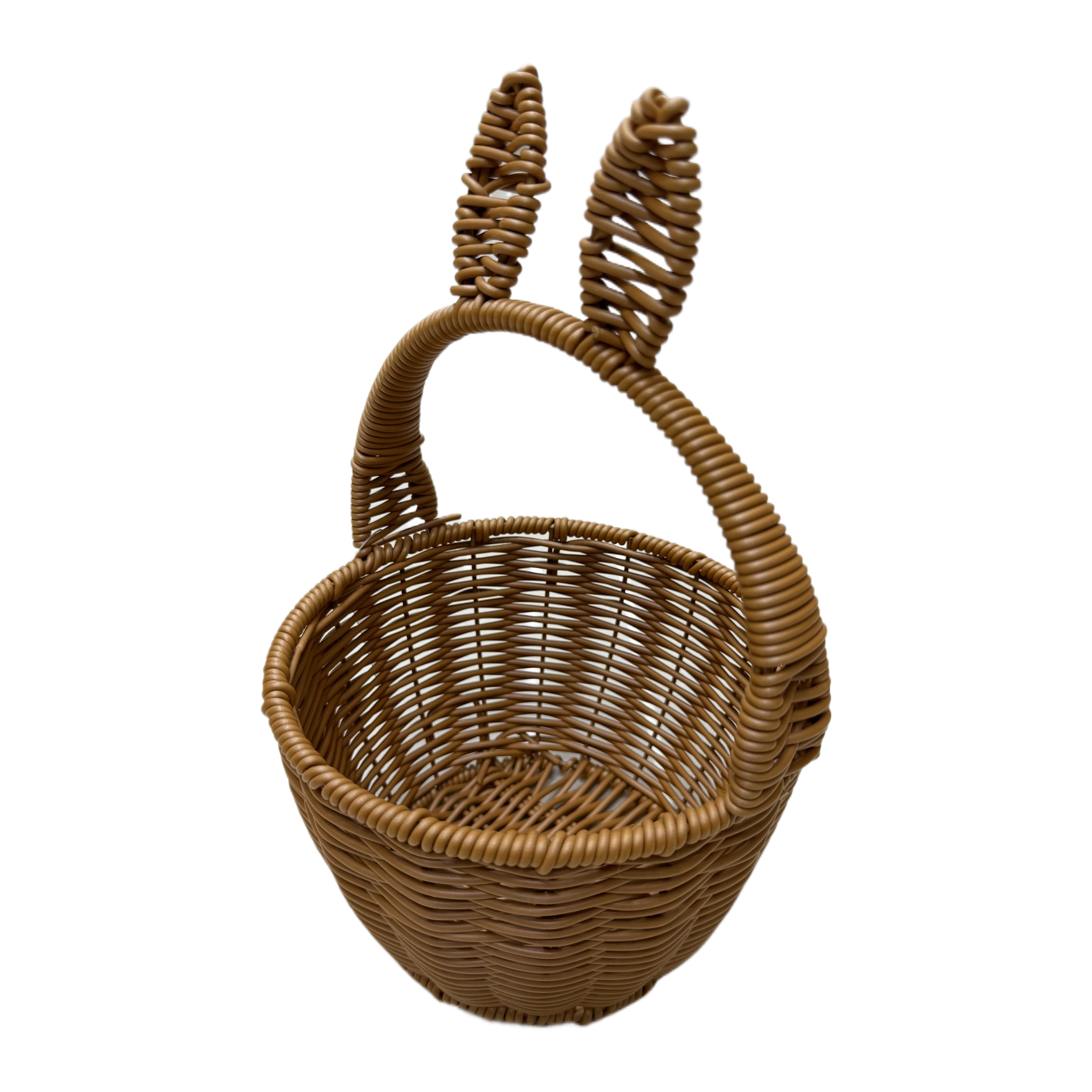 A round storage basket in the shape of rabbit ears woven like rattan, a flower basket, a fruit and bread basket, a vegetable delivery basket, a miscellaneous storage basket, a supermarket packaging gift basket, a souvenir gift basket, and a cute little rabbit carrying basket Item Picture