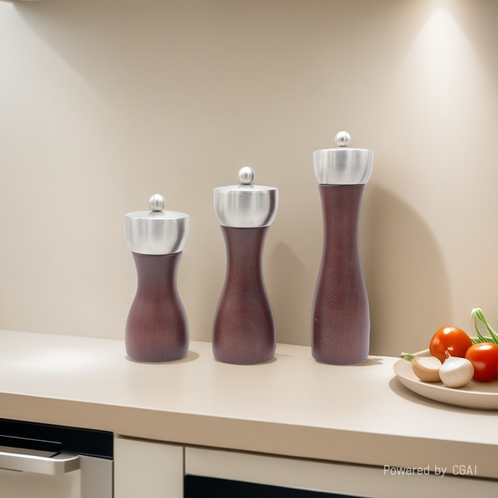 Wholesale of high-gloss paint, beech wood, pepper, carbon steel core, manual pepper grinder, creative 5-inch pepper grinder Application Scenario