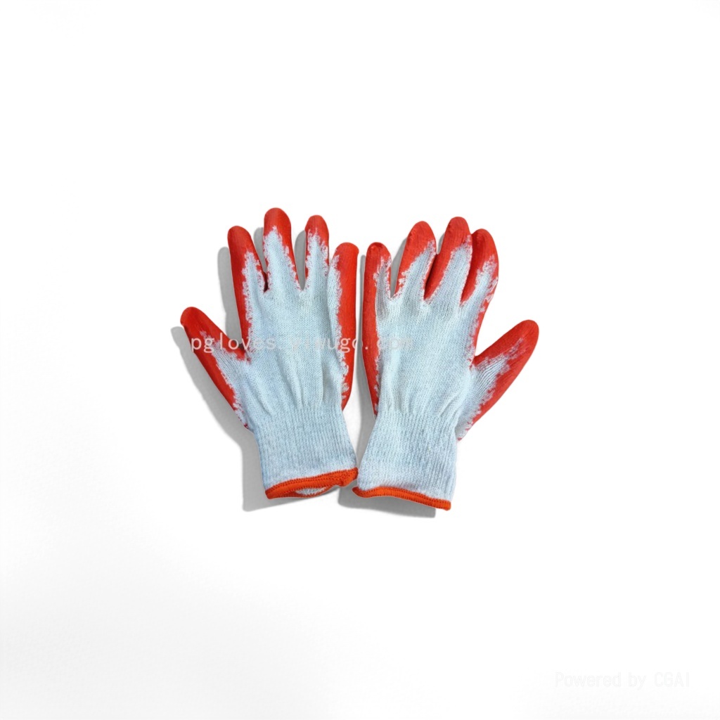 10-needle cotton yarn small flat orange latex gloves, labor protection coated thread gloves 093605837 Application Scenario