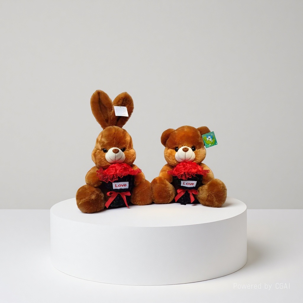 New heart-shaped little bear, heart-shaped rabbit plush toy, Teddy bear, cute doll, Valentine's Day gift for your girlfriend, a soothing toy details Picture