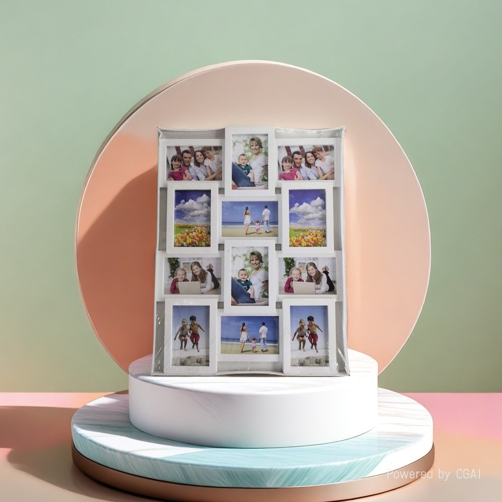 Factory direct sales MDF combination one-piece photo frame FAMILY family combination photo frame wall hanging wall decoration frame 8342-9 details Picture