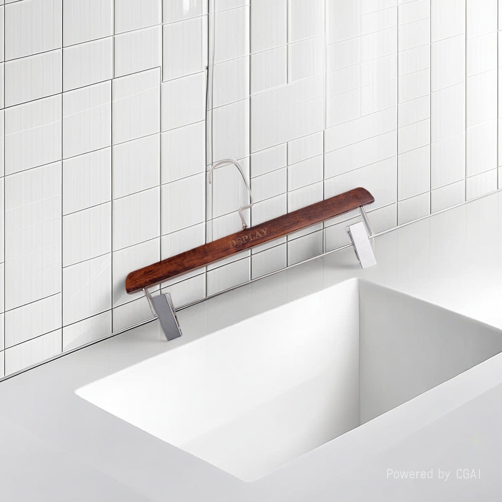 Solid wood trouser rack and trouser clip, home anti-slip strong seamless suit skirt clip, special trouser hanger, multi-functional details Picture