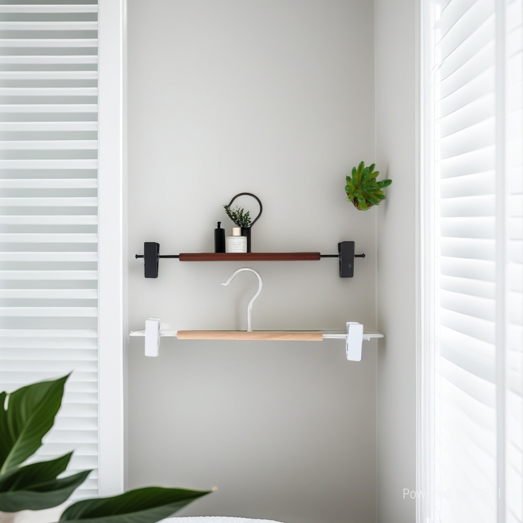 Nordic style simple color contrast beech wood skirt and trouser holder, home solid wood wooden trouser hanger, wooden ironwork powder-coated trouser hanger, white Application Scenario