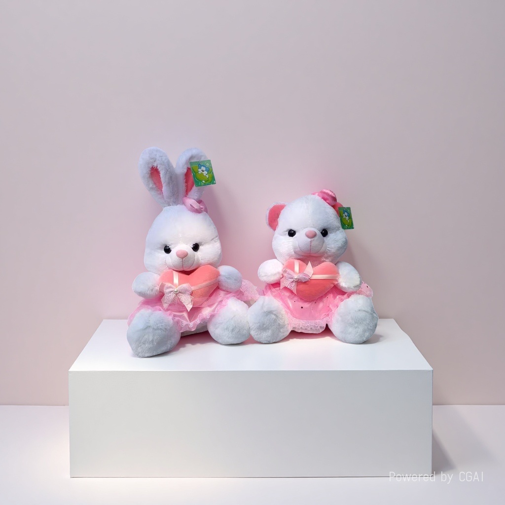 Love Bear, Love Rabbit plush toys, trendy dolls, plush figurines, cute and soft, available in various sizes details Picture