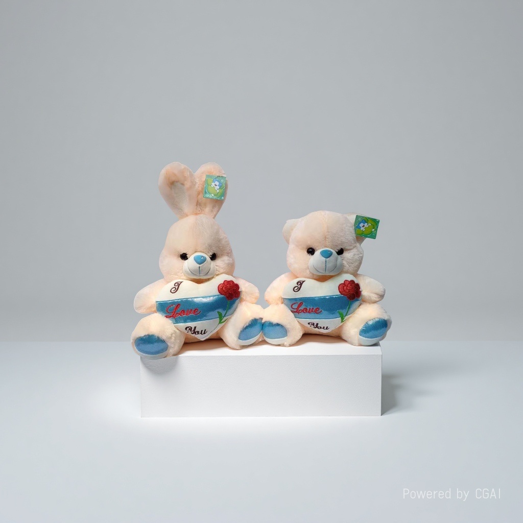White teddy bear plush toy, heart-shaped rabbit, heart-shaped bear, doll, plush toy Specification image