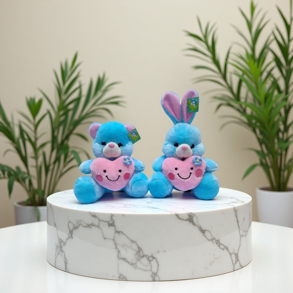 Blue heart-shaped teddy bear plush toy, a cute teddy bear doll, a Valentine's Day gift for your girlfriend, a soothing toy